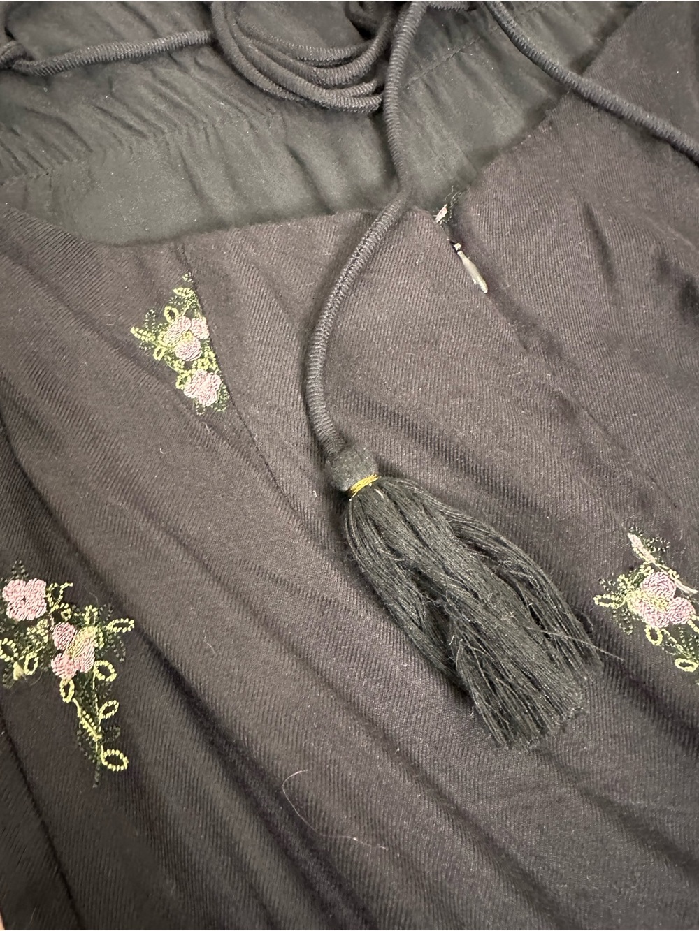 House of Harlow 1960 x Revolve Natalie Black Wide-Leg Jumpsuit Floral Embroidery - Picture 16 of 16